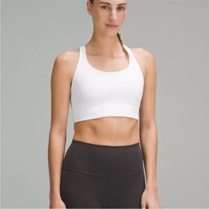 Lululemon Energy Longline Bra *Medium Support, B-D Cups White 10 Training